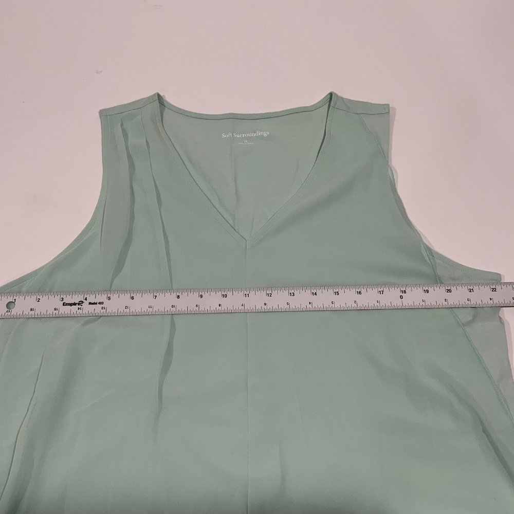 NWT Soft Surroundings Sz 1X Amalfi Dress Chiffon Overylay Sea Mist - Picture 5 of 6